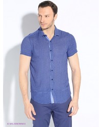 Мужская темно-синяя рубашка с коротким рукавом от Dairos