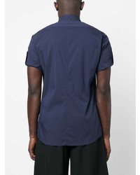 Мужская темно-синяя рубашка с коротким рукавом от Karl Lagerfeld