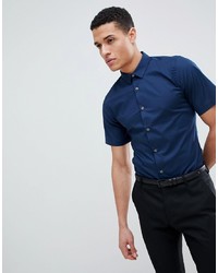 Мужская темно-синяя рубашка с коротким рукавом от French Connection