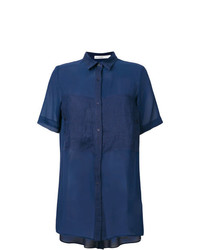 Женская темно-синяя рубашка с коротким рукавом от Gentry Portofino