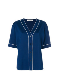 Женская темно-синяя рубашка с коротким рукавом от Golden Goose Deluxe Brand