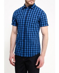 Мужская темно-синяя рубашка с коротким рукавом от Jack &amp; Jones