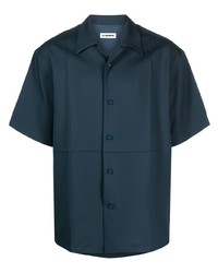 Мужская темно-синяя рубашка с коротким рукавом от Jil Sander