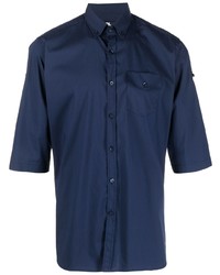 Мужская темно-синяя рубашка с коротким рукавом от Karl Lagerfeld