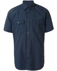 Мужская темно-синяя рубашка с коротким рукавом от Kent & Curwen