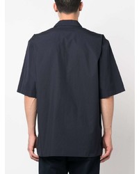 Мужская темно-синяя рубашка с коротким рукавом от Moschino