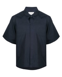 Мужская темно-синяя рубашка с коротким рукавом от Maison Margiela