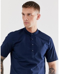 Мужская темно-синяя рубашка с коротким рукавом от ONLY & SONS