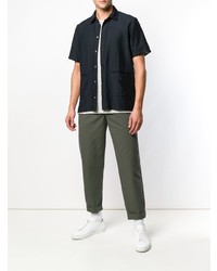 Мужская темно-синяя рубашка с коротким рукавом от Folk