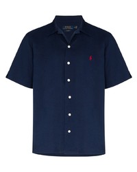 Мужская темно-синяя рубашка с коротким рукавом от Polo Ralph Lauren