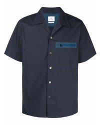 Мужская темно-синяя рубашка с коротким рукавом от PS Paul Smith