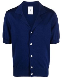 Мужская темно-синяя рубашка с коротким рукавом от PT TORINO