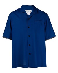Мужская темно-синяя рубашка с коротким рукавом от Sacai