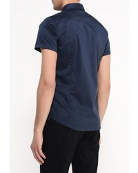 Мужская темно-синяя рубашка с коротким рукавом от Sisley
