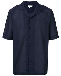Мужская темно-синяя рубашка с коротким рукавом от Sunspel