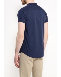Мужская темно-синяя рубашка с коротким рукавом от Topman