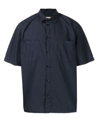 Мужская темно-синяя рубашка с коротким рукавом от YMC
