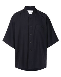 Мужская темно-синяя рубашка с коротким рукавом от Yoshiokubo