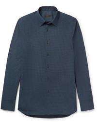 Мужская темно-синяя рубашка с принтом от Prada