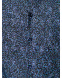 Мужская темно-синяя рубашка с принтом от Etro