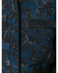 Женская темно-синяя рубашка с цветочным принтом от Kenzo