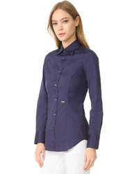 Женская темно-синяя рубашка от Dsquared2