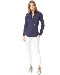 Женская темно-синяя рубашка от Dsquared2