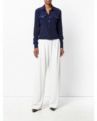 Женская темно-синяя рубашка от Balmain