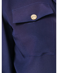 Женская темно-синяя рубашка от Balmain