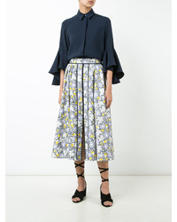 Женская темно-синяя рубашка от Carolina Herrera