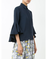 Женская темно-синяя рубашка от Carolina Herrera