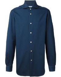Мужская темно-синяя рубашка от Kiton