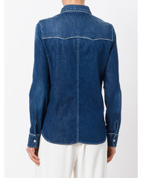 Женская темно-синяя рубашка от Stella McCartney