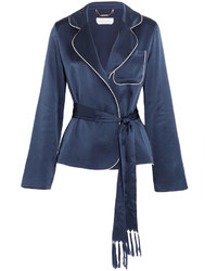 Женская темно-синяя сатиновая куртка от Chloé