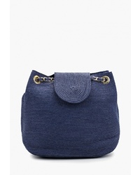 Темно-синяя соломенная сумка через плечо от Fabretti