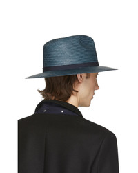 Мужская темно-синяя соломенная шляпа от Giorgio Armani