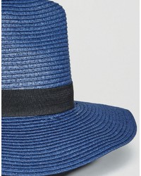 Женская темно-синяя соломенная шляпа от Asos