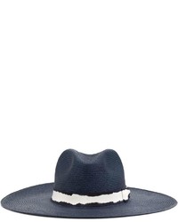 Женская темно-синяя соломенная шляпа
