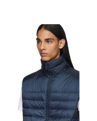 Мужская темно-синяя стеганая куртка без рукавов от Prada