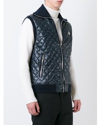 Мужская темно-синяя стеганая куртка без рукавов от Dolce & Gabbana