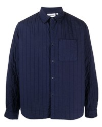 Мужская темно-синяя стеганая куртка-рубашка от Kenzo
