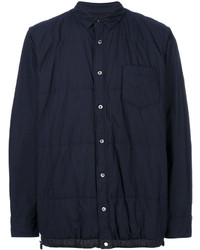 Мужская темно-синяя стеганая куртка-рубашка от Sacai