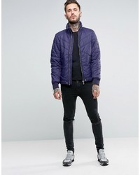 Мужская темно-синяя стеганая куртка от Diesel