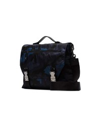 Темно-синяя сумка почтальона из плотной ткани с принтом от Valentino
