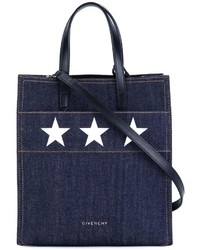 Женская темно-синяя сумка с принтом от Givenchy