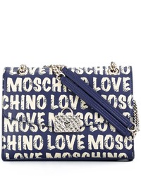 Женская темно-синяя сумка с принтом от Love Moschino