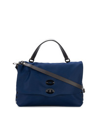 Темно-синяя сумка-саквояж из плотной ткани от Zanellato