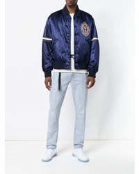 Мужская темно-синяя университетская куртка от Off-White