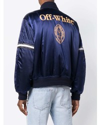 Мужская темно-синяя университетская куртка от Off-White