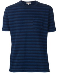 Мужская темно-синяя футболка в горизонтальную полоску от Alex Mill